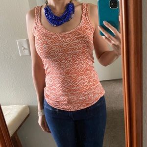Orange print tank top- Banana Republic